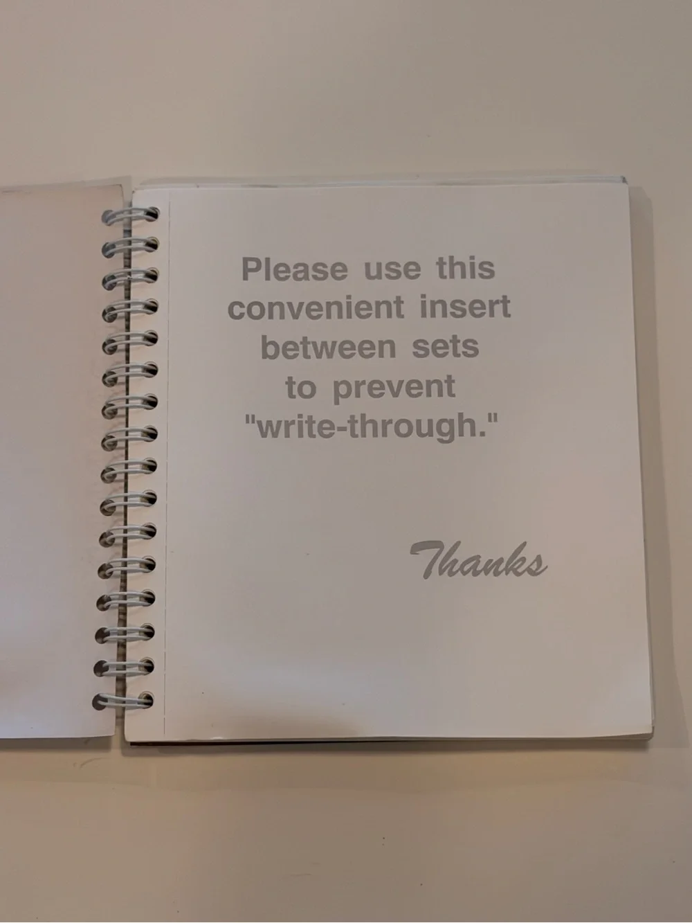 Cash Receipt Spiral Notebook - White with Brown Text